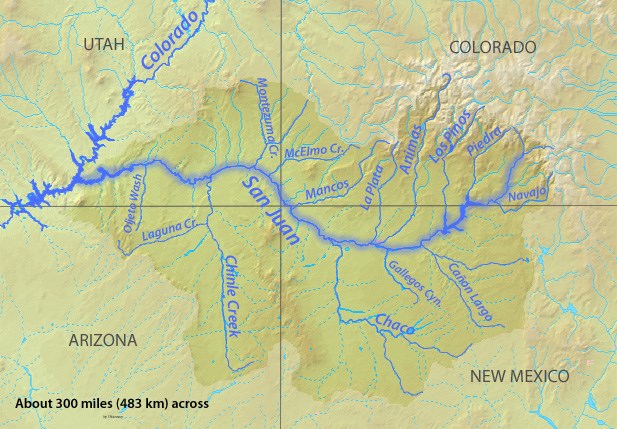 A map of the San Juan River watershed.