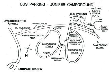close-up map of bus parking