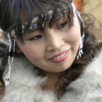 Young women from the Chukotka Peninsula, Russia, in traditional dress.