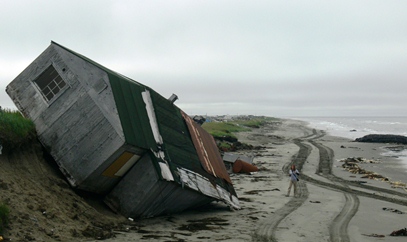 Fallen house in Shishmaref