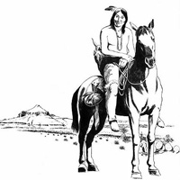 A Lipan Apache warrior on horseback.