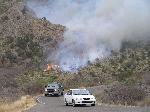 4:26pm; detail of fire and road