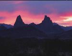 Sunset over the Mule Ears peaks