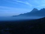 Fog and the Chisos mountains