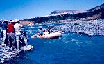 Lady Bird Johnson and party rafting the Rio Grande