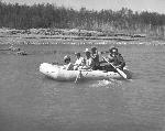 Lady Bird Johnson floating the Rio Grande