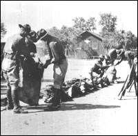 Cavalry troops loading equipment