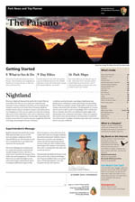 Image of the front page of the park newspaper