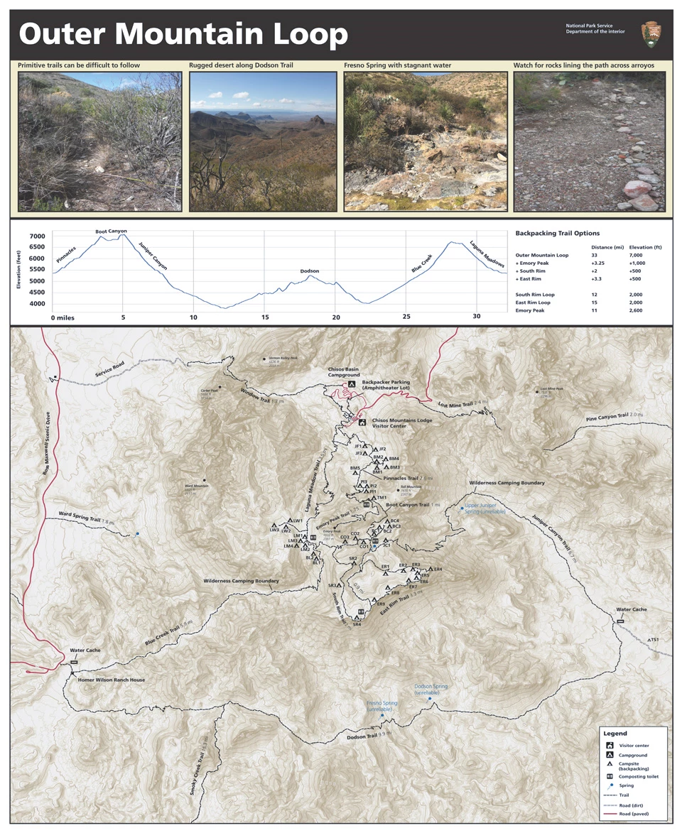 Outer Mountain Loop Route map Outer Mountain Loop Route map