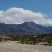 The Chisos Mountains as seen from the Croton Spring campsites.