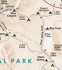 Map of the Glenn Spring Road campsites