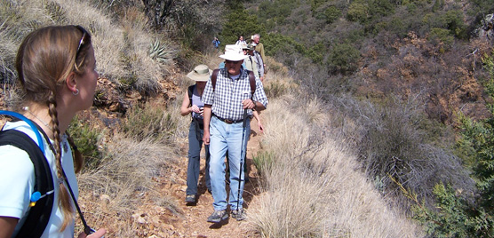 Hiking the Boot Canyon Trail.