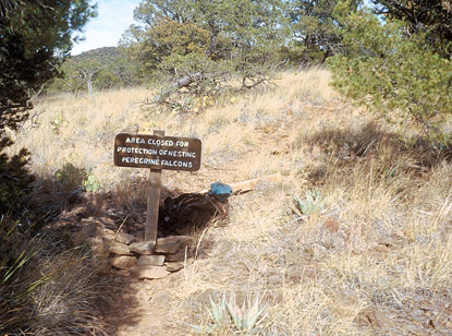 Closure sign near the Boot Canyon Trail junction