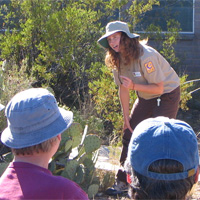 SCA intern Christina Rinas leads an interpretive program.