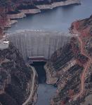 Aerial view front of Yellowtail Dam