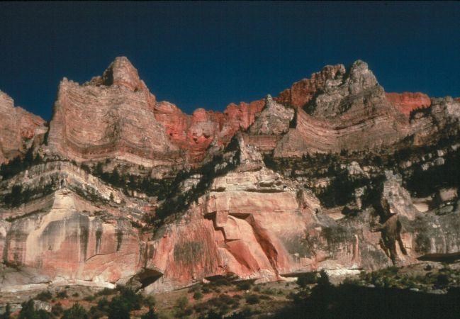 Big Bull Elk Canyon's sedimentary rock layers