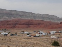 Horseshoe Bend Campground with Sykes Mountain in the distance