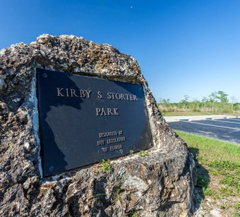 Plaque at Kirby Storter Roadside Park.
