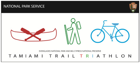 canoe hike and bike logos for the Tamiami Trail Triathlon
