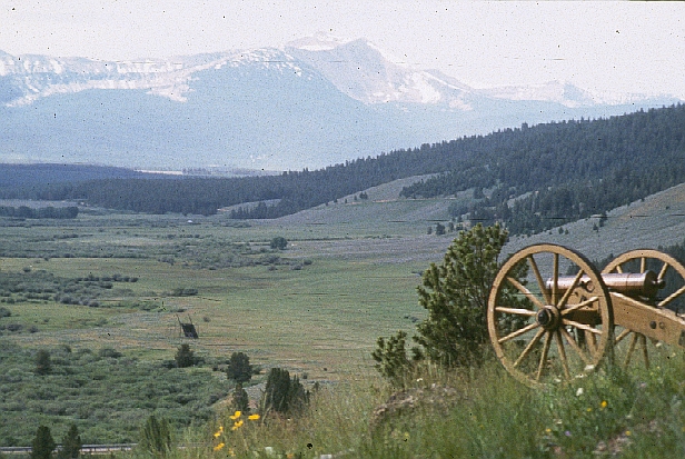 Howitzer on hill overlooking Big Hole NB