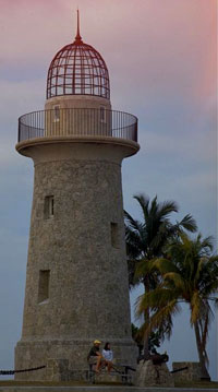 Boca Chita Lighthouse at twilight.