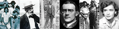 Montage of photos from park history: Elliott Key pioneers, Ralph Munroe, Parson Jones, Carl Fisher, Charlotte & Russell Niedhauk, Juanita Greene