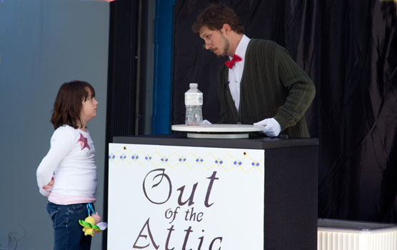 Ranger Chris portrays Allistair Oldstuff in a skit at February 2011 Family Fun Fest