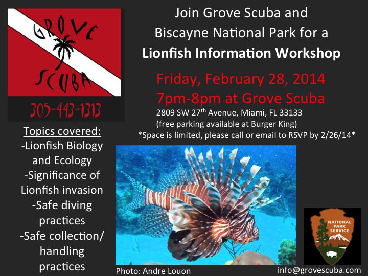 One of two lionfish workshop flyers.