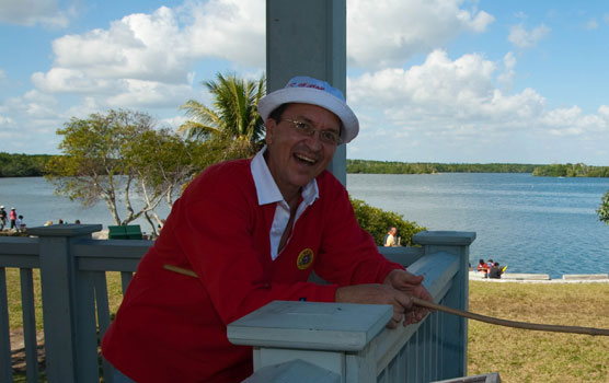 Park Volunteer Jeff Buell dressed as TV's Gilligan for the 