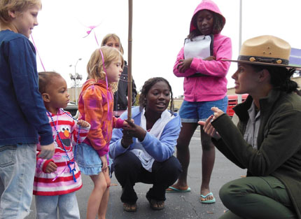 Ranger giving talk to kids
