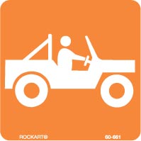 The Multiple-use Trail symbol is a white jeep against an orange background.