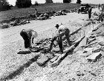 Rock lined drainage ditches on the Parkway