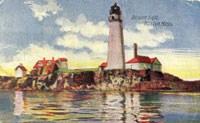 Vintage Postcard of Boston Light