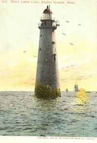Vintage Postcard of Minots Ledge Light