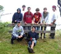 Boy Scout Troop 23 installs a safety rail on Lovells Island.