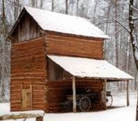 Tobacco Barn in the Snow 