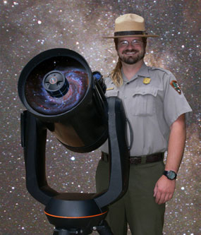 Kevin Poe with telescope at Bryce Canyon