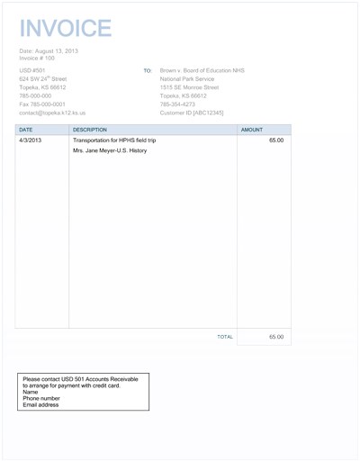 Example of an invoice.