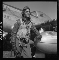 Edward C. Gleed of Lawrence,, Kansas, Tuskegee pilot. Photo, 1945.