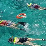 Snorkelers at Underwater tunnel