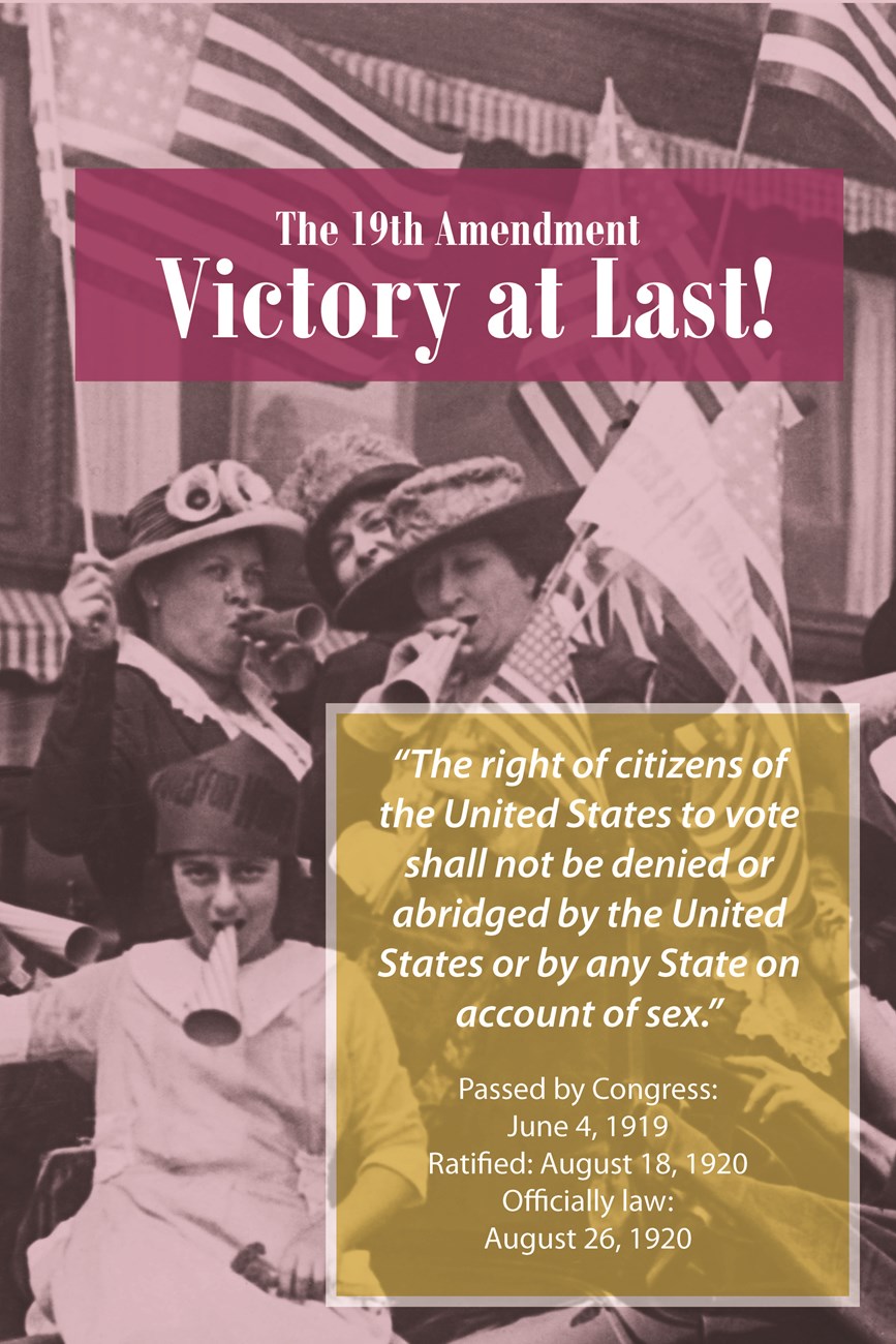 Exhibit panel titled "Victory at Last." Audio and text transcript below.