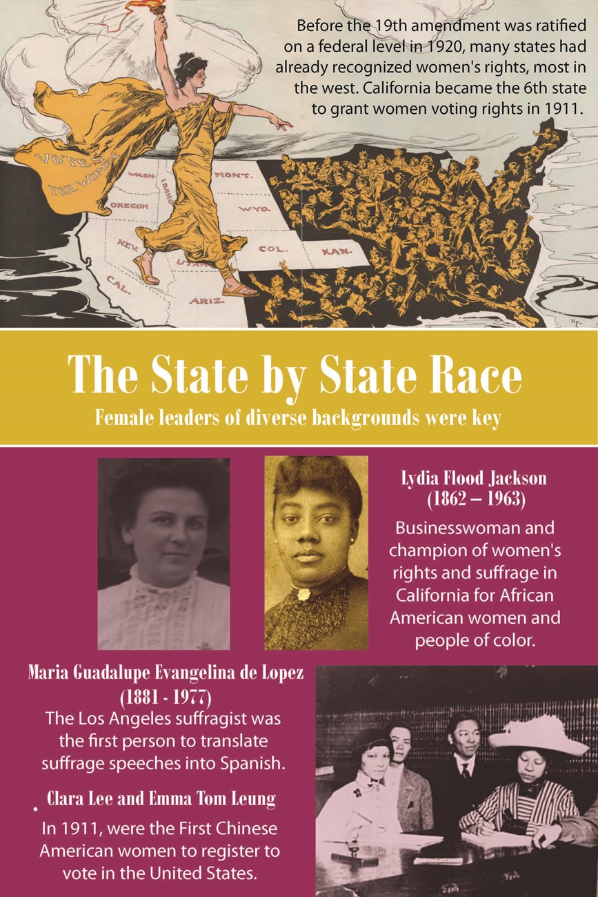 Exhibit panel titled "The State by State Race." Audio and text transcript below.