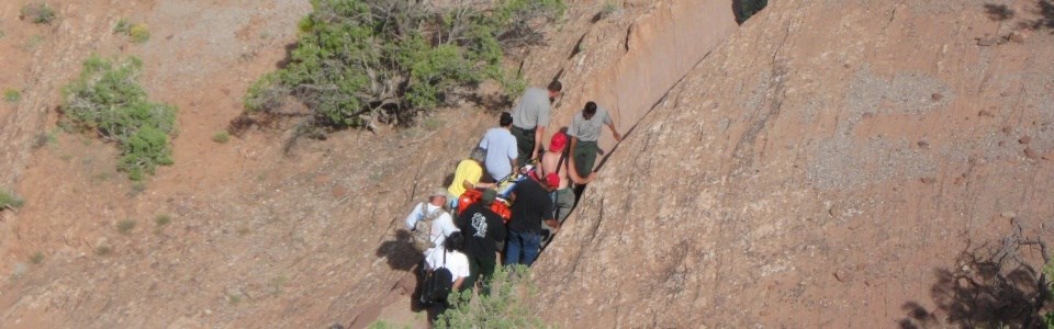 Rescue of visitor along trail