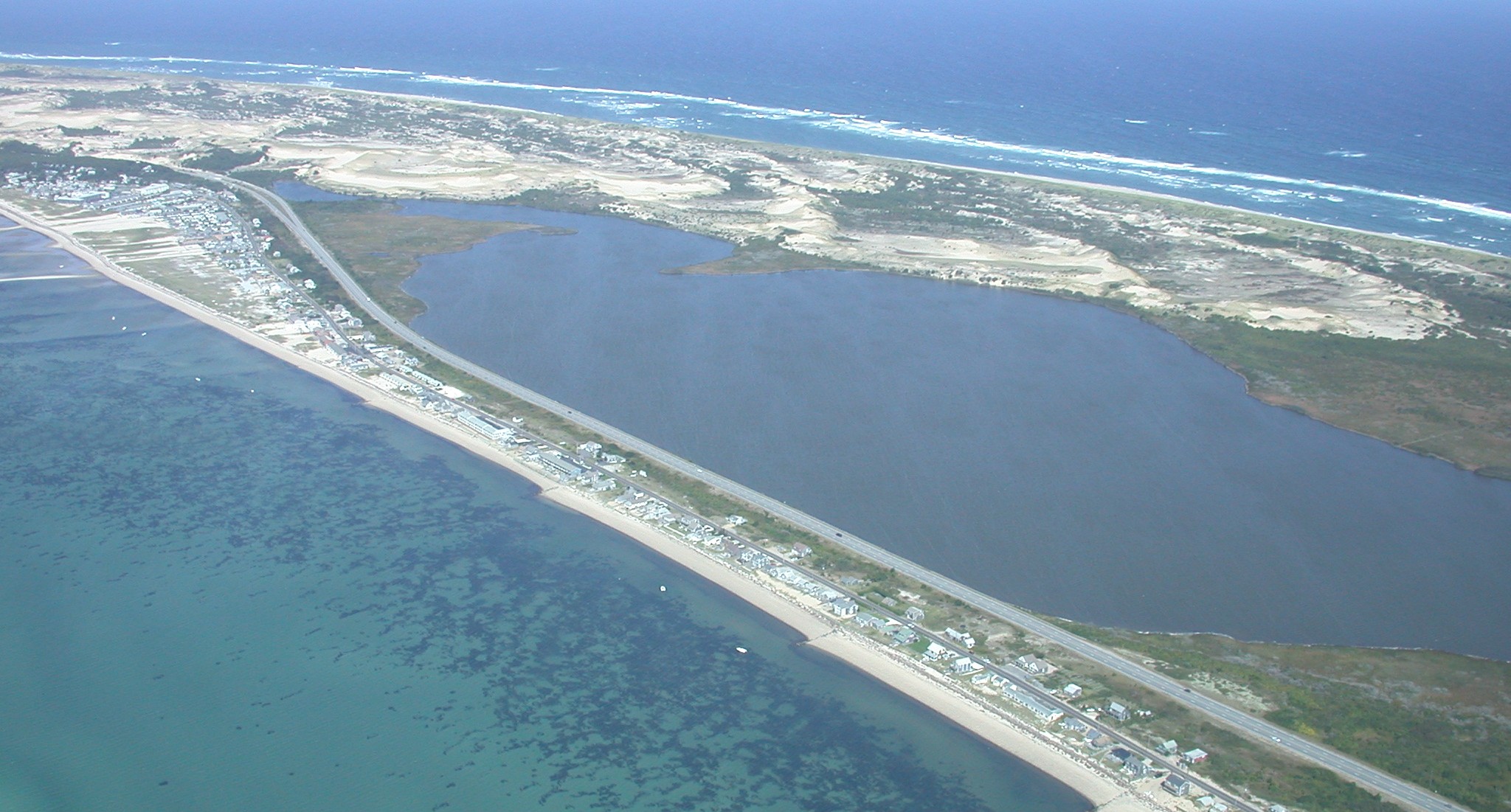 An aerial view of East Harbor.