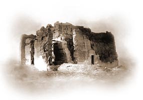Image of the Casa Grande by Holly Todd in 1892.  From an original 5x7 glass plate.