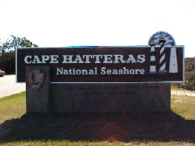 CApe Hatteras National Seashore entrance sign