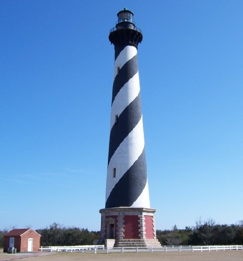 Cape Hatteras lighthouse in its new location.