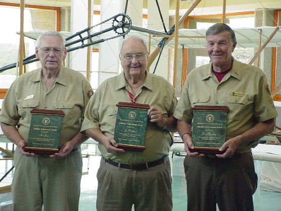 Steve Jones, Joe Hardman, and Jerry Raveling receiving the Lifetime Volunteer Award.