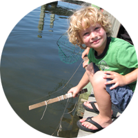 Young visitor crabbing