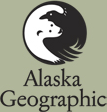 Alaska Geographic logo of a bear and raven